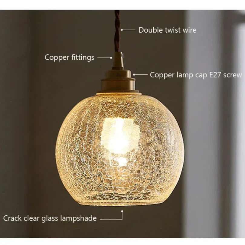 Kryształowa lampa wisząca ze szkła | Designerska lampa sufitowa LED do salonu i jadalni
