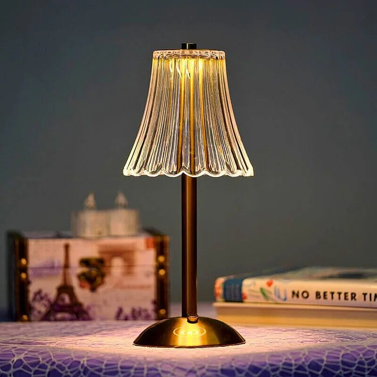 Elegant Crystal | Bezprzewodowa Lampa Stołowa LED – Kryształowa Lampka do Salonu i Sypialni