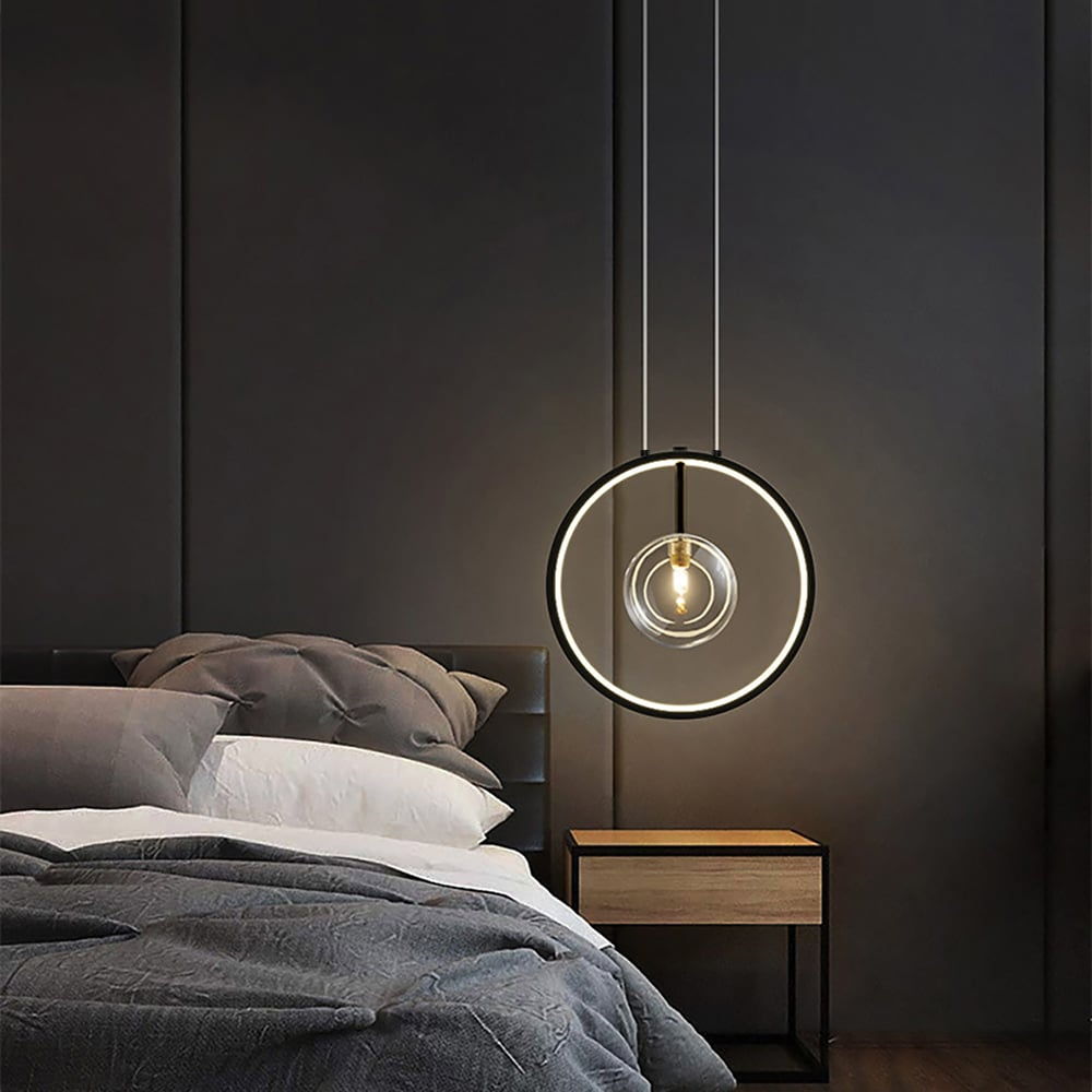 Lumen Collection | Szklana lampa wisząca kula | Nowoczesne oświetlenie do salonu, kuchni i jadalni