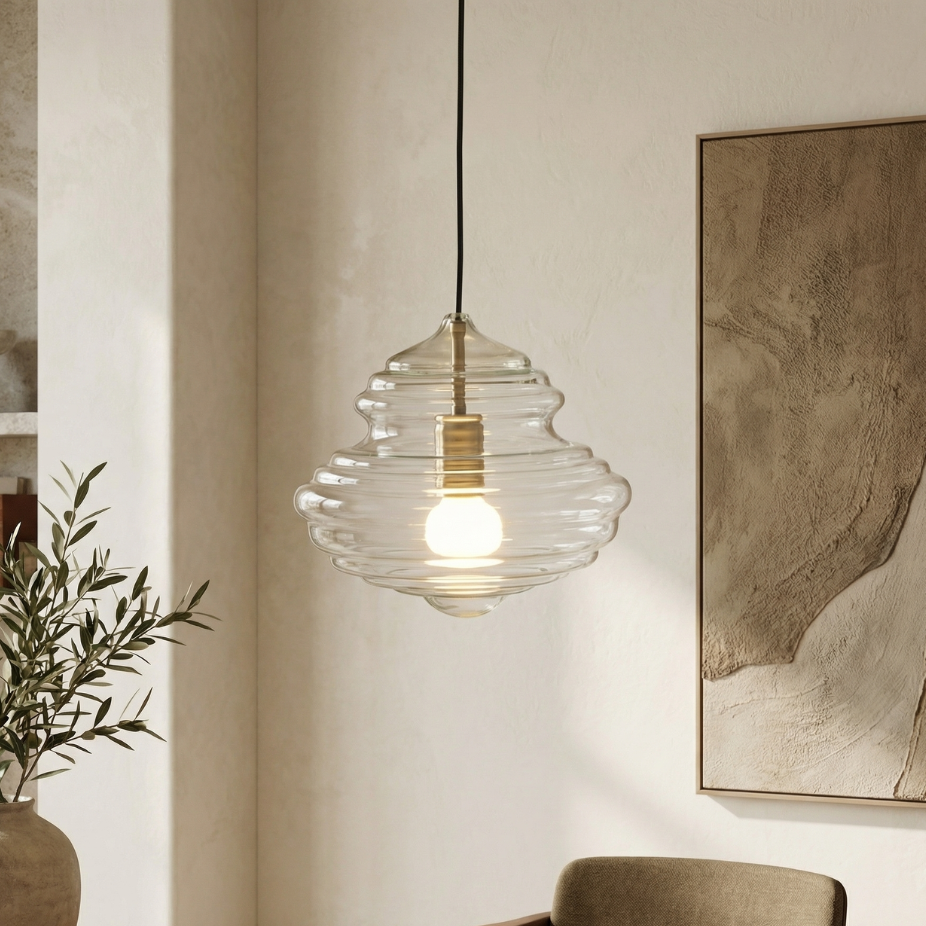 Lumen Collection | Designerska szklana lampa wisząca | Eleganckie oświetlenie do salonu, jadalni i przedpokoju