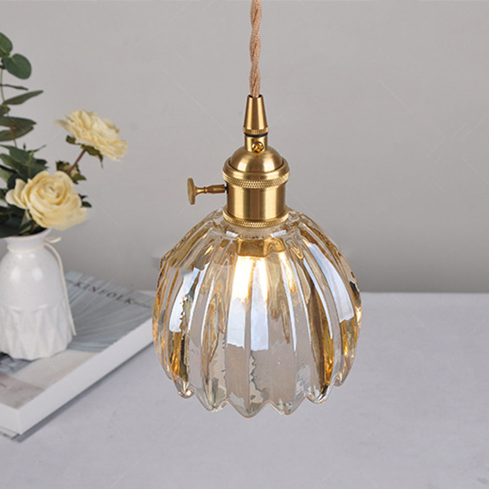 Lumen Collection | Szklana lampa wisząca w stylu vintage | Eleganckie oświetlenie do salonu, jadalni i kuchni
