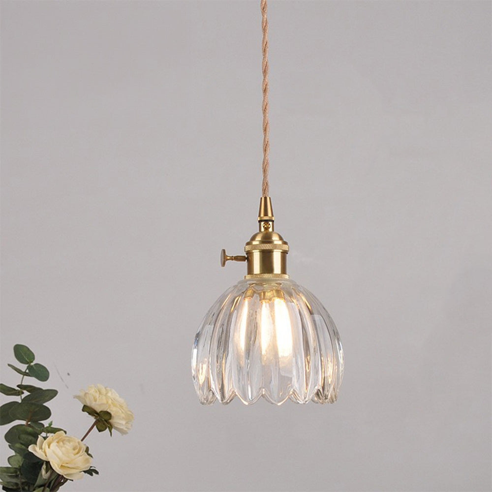 Lumen Collection | Szklana lampa wisząca w stylu vintage | Eleganckie oświetlenie do salonu, jadalni i kuchni