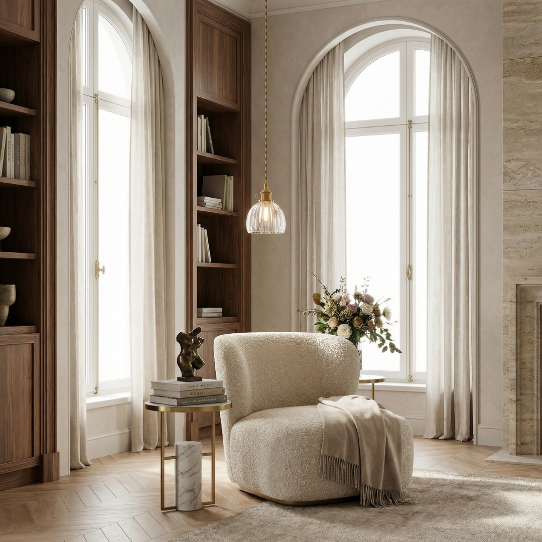 Lumen Collection | Szklana lampa wisząca w stylu vintage | Eleganckie oświetlenie do salonu, jadalni i kuchni