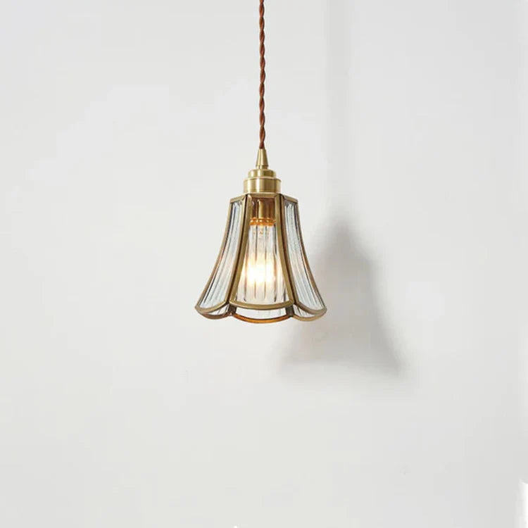 Mosiężna lampa wisząca ze szkła | Designerska lampa sufitowa do salonu, jadalni i kuchni