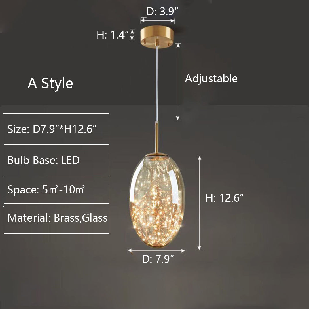 Nowoczesna Szklana Lampa Wisząca w Odcieniu Szarości z Mosiężnym Wykończeniem – LED, Regulowana Wysokość
