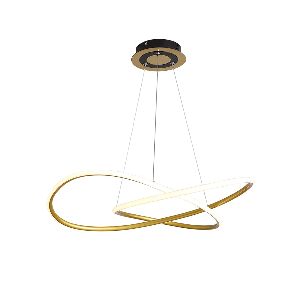 Lumen Collection | Nowoczesna lampa wisząca LED w kolorze złotym | Designerskie oświetlenie do salonu i jadalni
