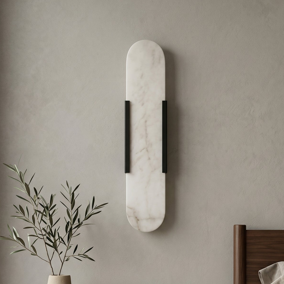 Elegant Marble Wall Sconce | Compact Design with Soft Diffused Glow