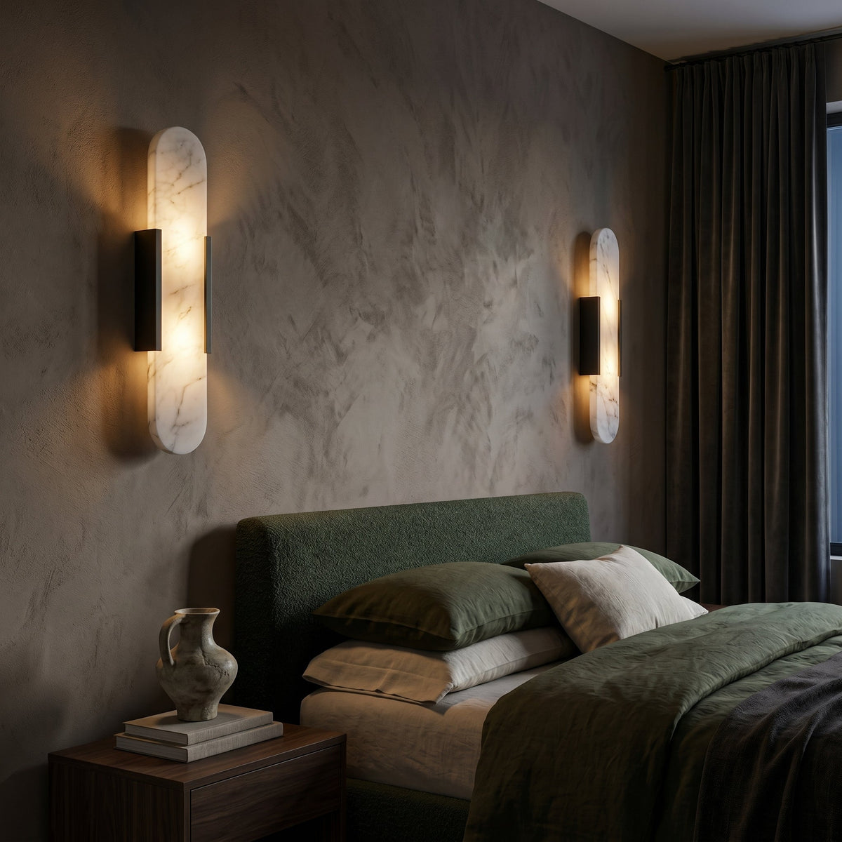 Elegant Marble Wall Sconce | Compact Design with Soft Diffused Glow