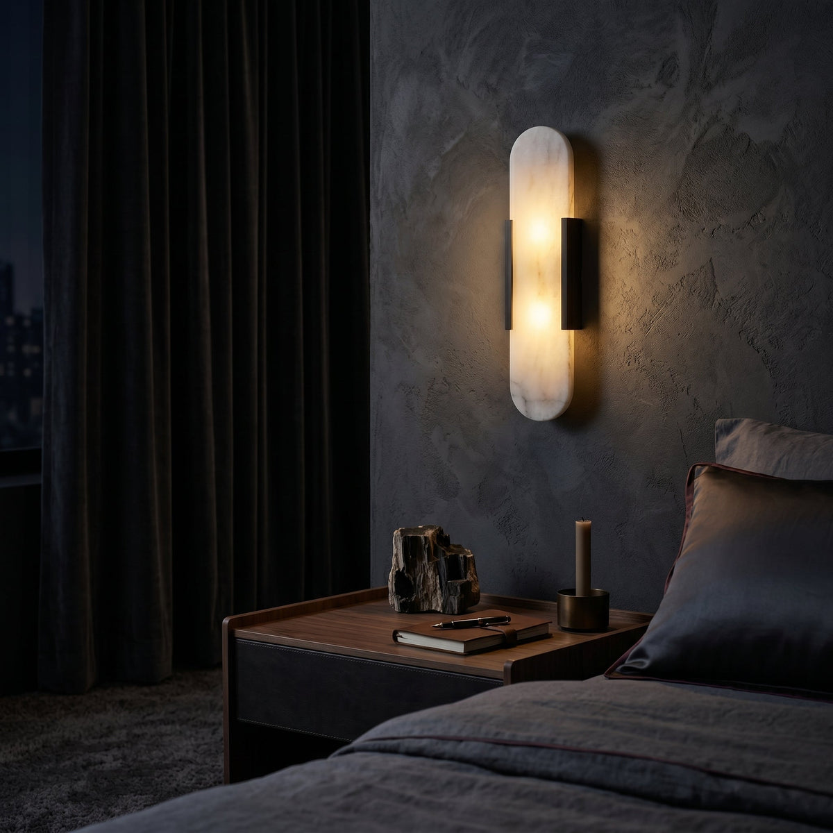 Elegant Marble Wall Sconce | Compact Design with Soft Diffused Glow