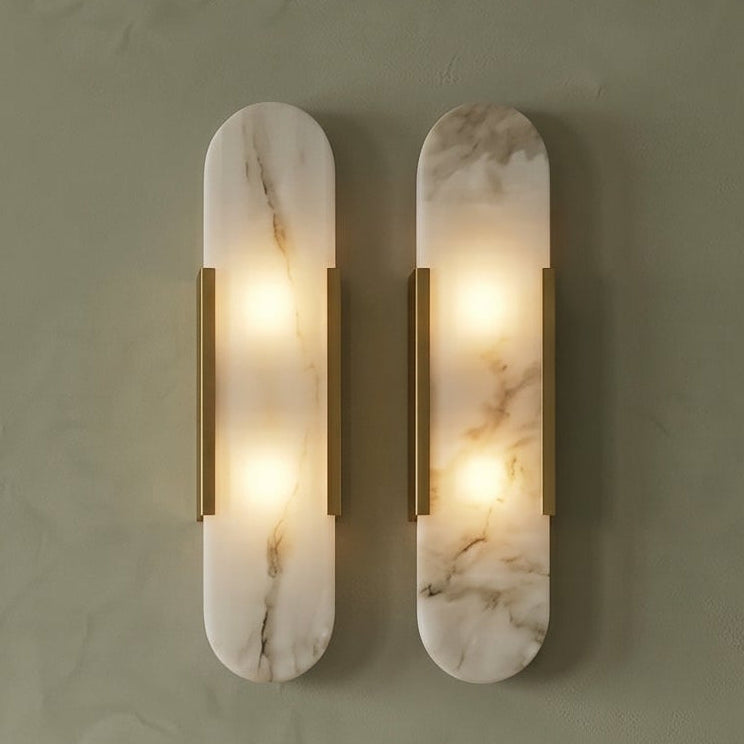 Elegant Marble Wall Sconce | Compact Design with Soft Diffused Glow