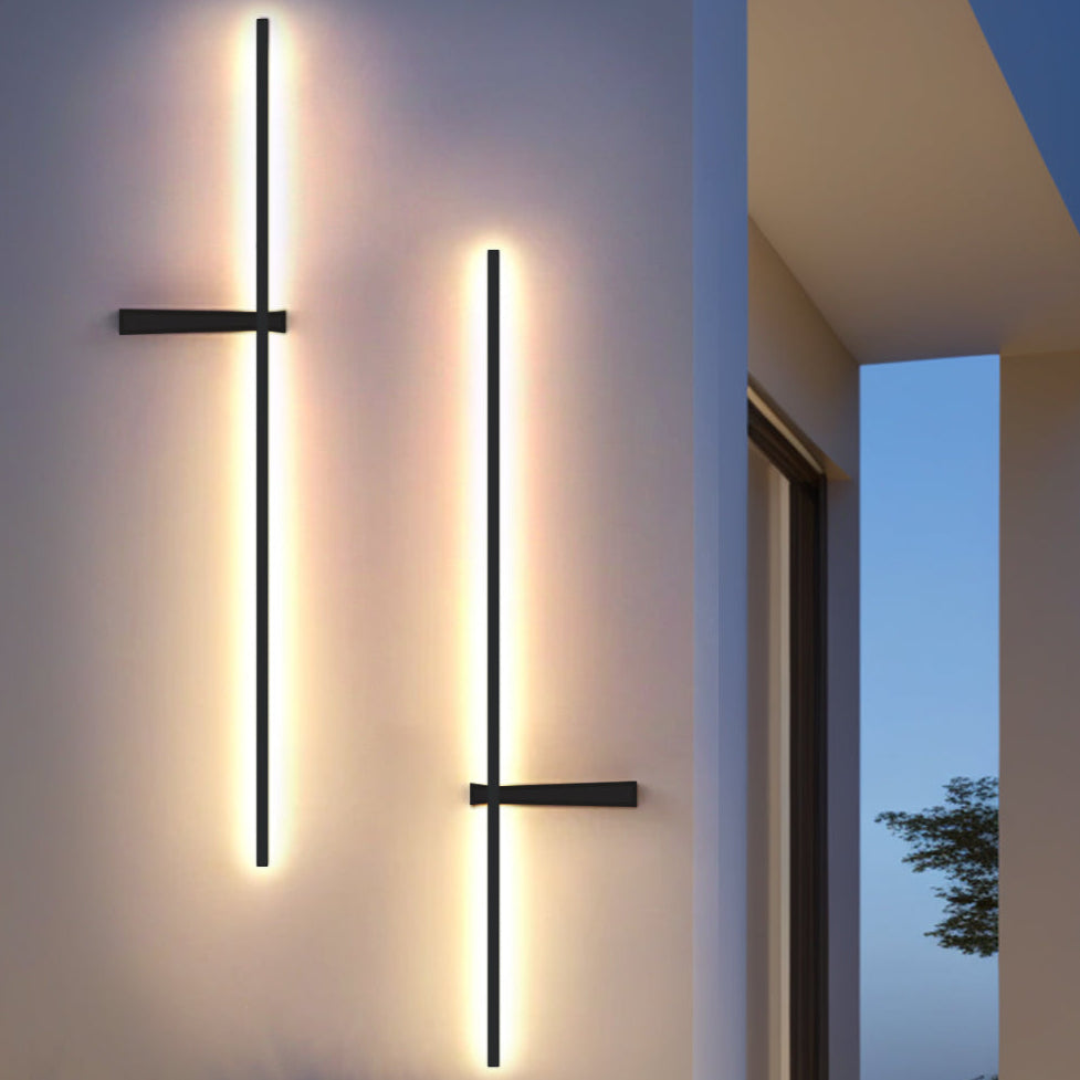 Elegancka Zewnętrzna Lampa Ścienna | Nowoczesny Kinkiet Słupkowy z Oświetleniem LED