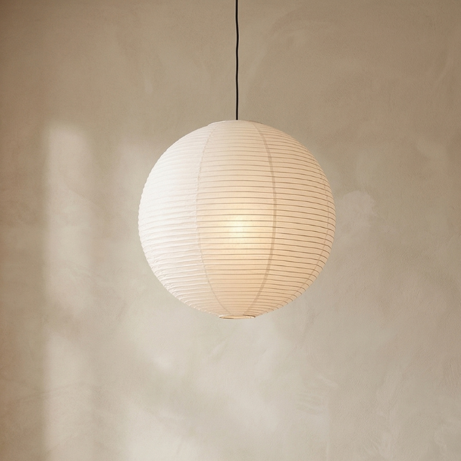 Lumen Collection | Papierowa lampa wisząca w stylu japandi | Ciepłe oświetlenie do salonu, sypialni i jadalni