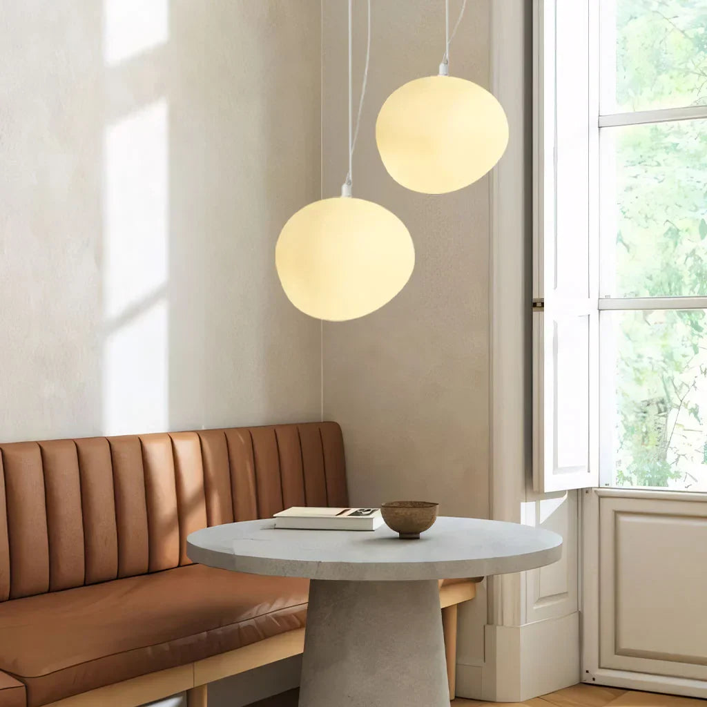 Lumen Collection | Nowoczesna biała lampa wisząca | Designerskie oświetlenie do salonu, kuchni i jadalni