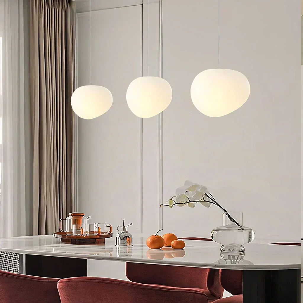 Lumen Collection | Nowoczesna biała lampa wisząca | Designerskie oświetlenie do salonu, kuchni i jadalni