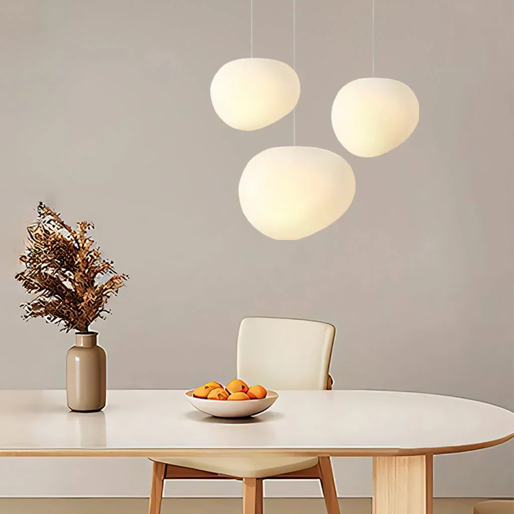 Lumen Collection | Nowoczesna biała lampa wisząca | Designerskie oświetlenie do salonu, kuchni i jadalni