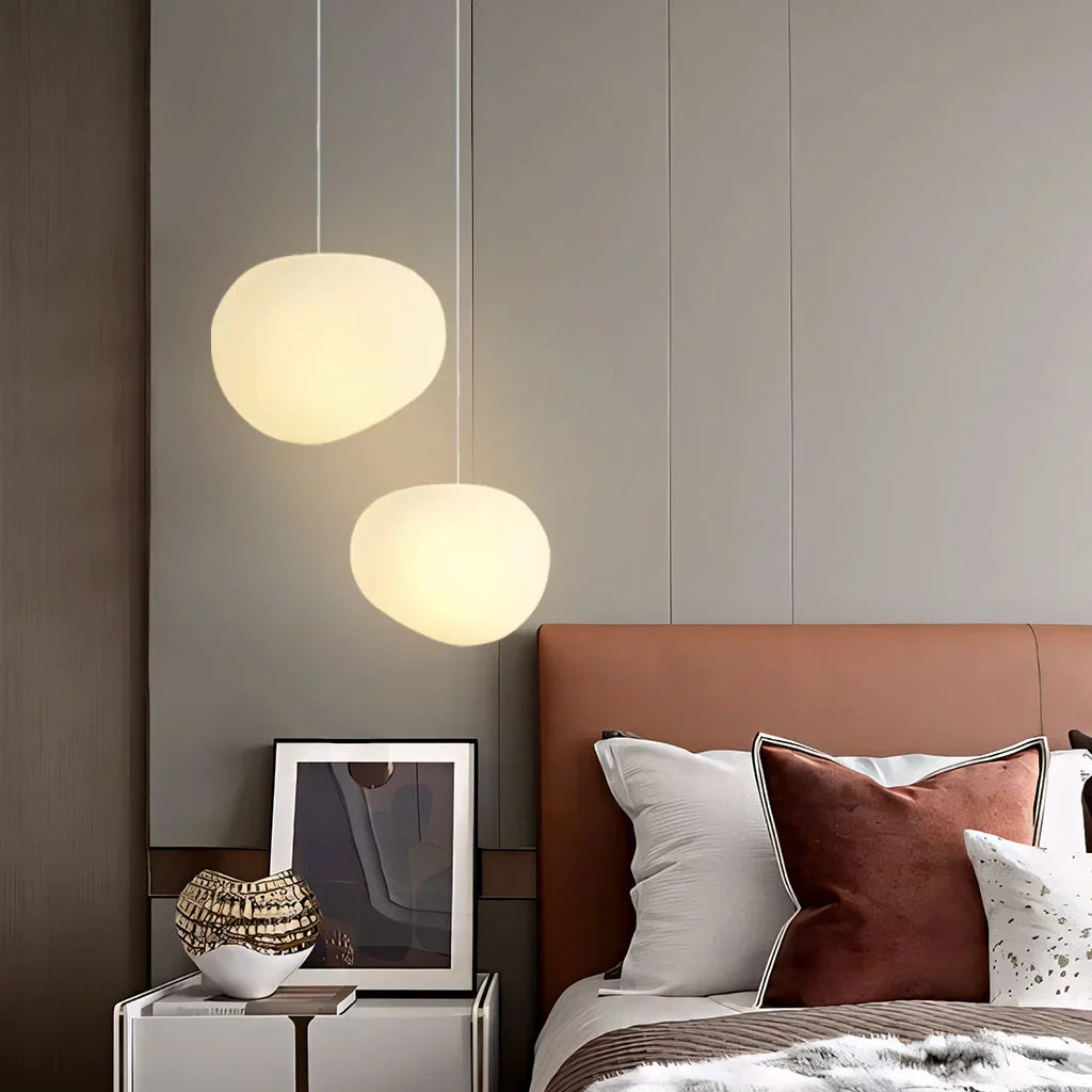 Lumen Collection | Nowoczesna biała lampa wisząca | Designerskie oświetlenie do salonu, kuchni i jadalni