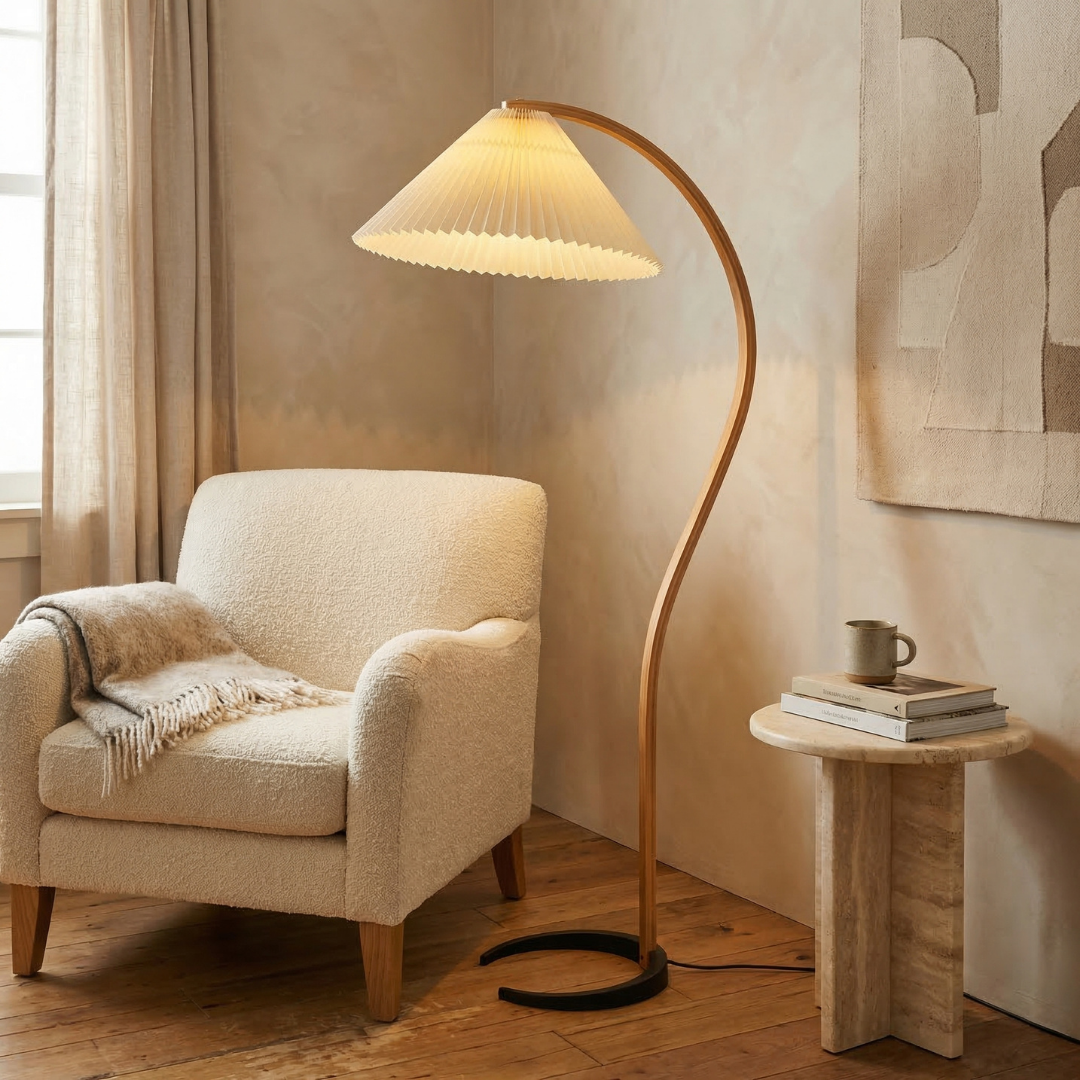 Lumen Caprani – drewniana lampa podłogowa – zdjęcie 3