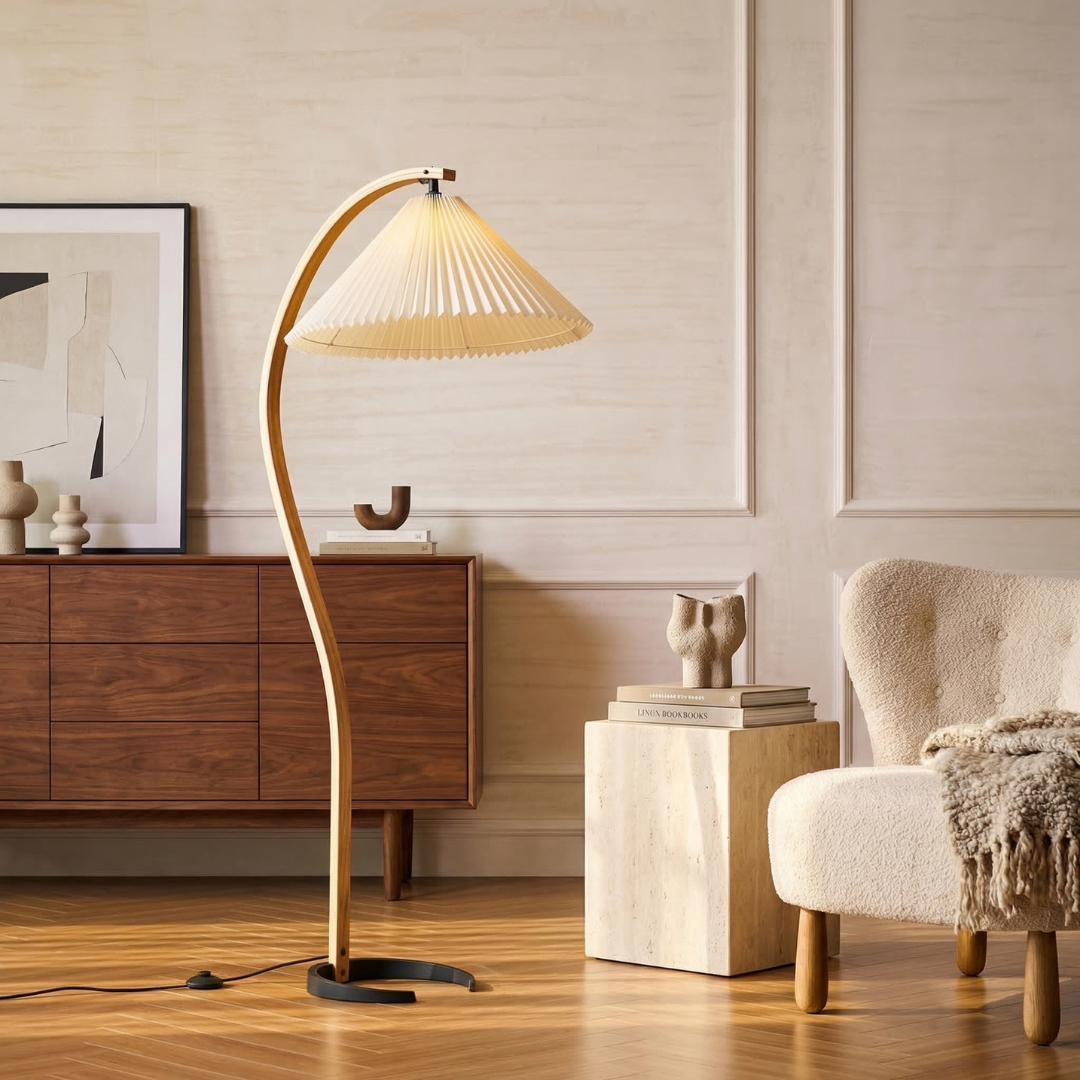 Lumen Caprani – drewniana lampa podłogowa – zdjęcie 5