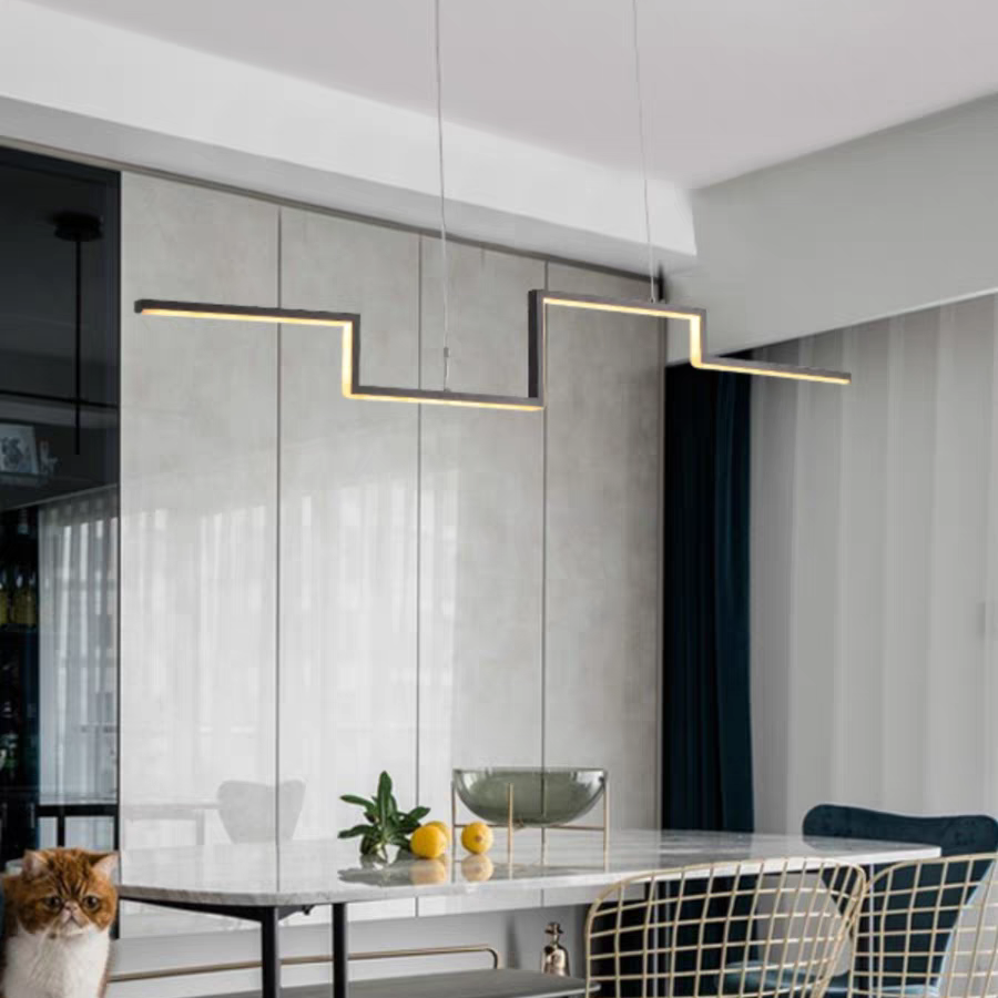Elegancka Liniowa Lampa Wisząca z Akrylu