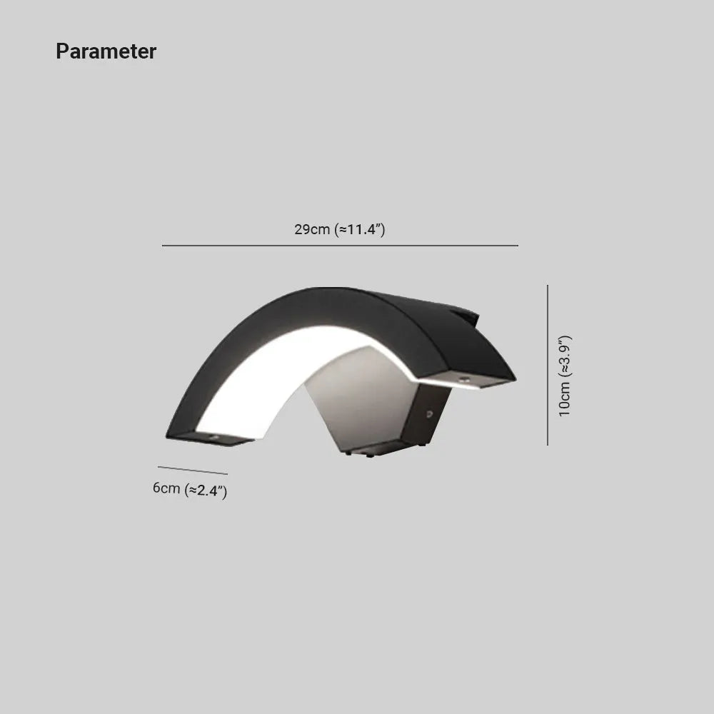 Elvon | Nordic Arc Waterproof LED Outdoor Wall Lamp with Motion Sensor
