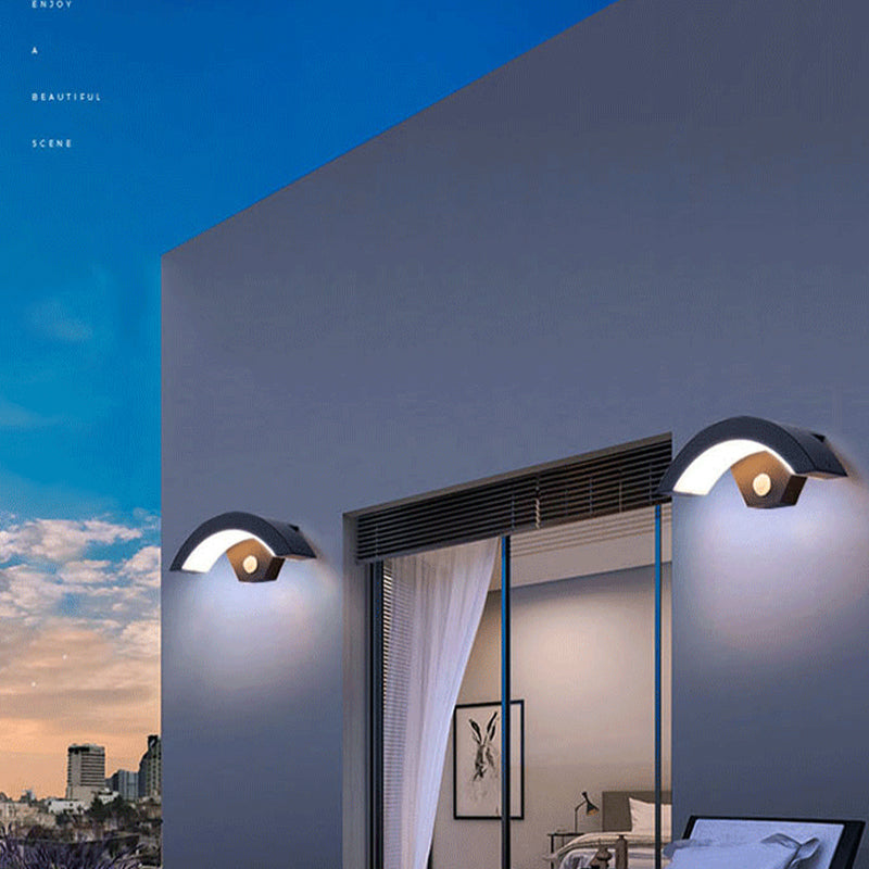 Elvon | Nordic Arc Waterproof LED Outdoor Wall Lamp with Motion Sensor