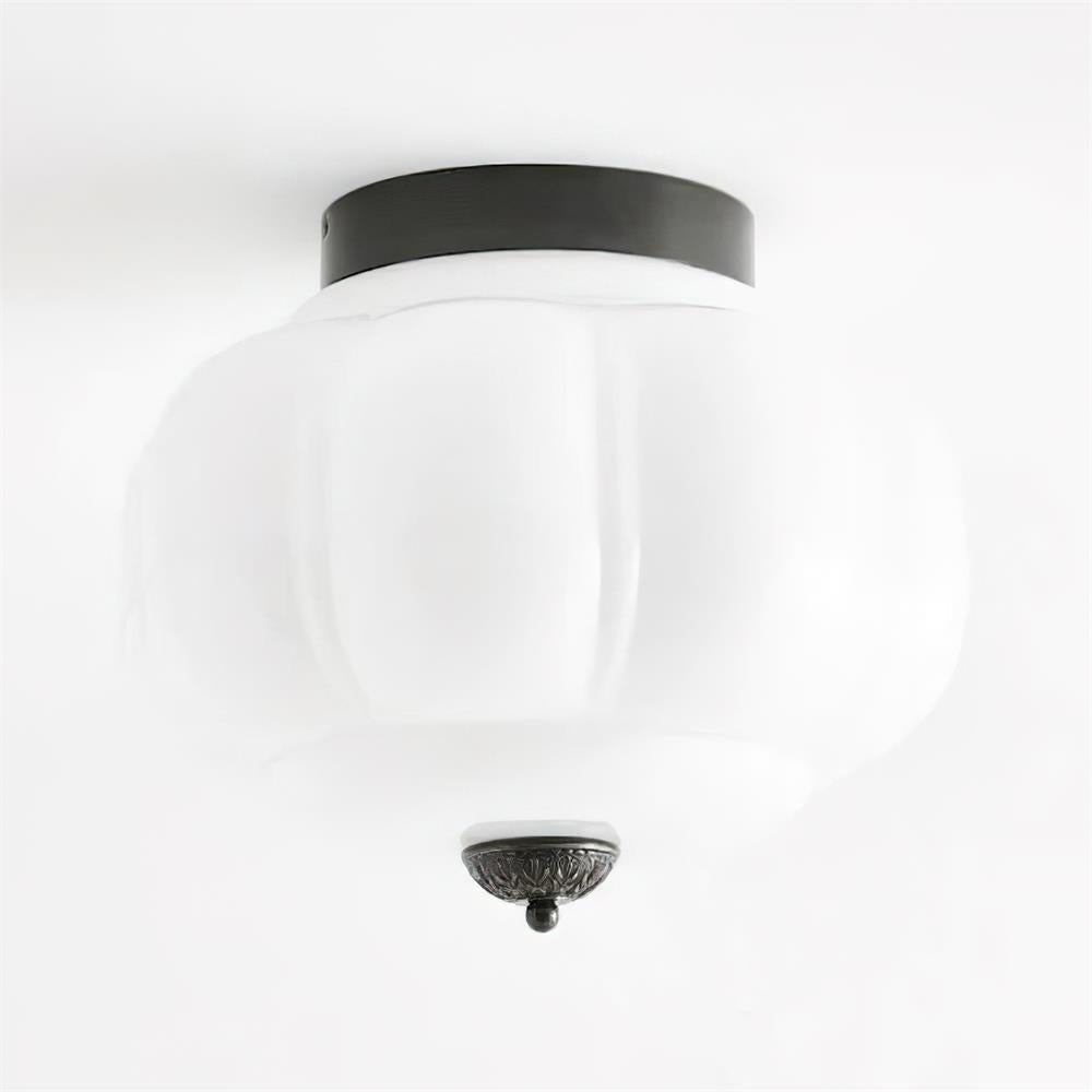 Zielona szklana lampa sufitowa Elyra | Designerska lampa z metalu i szkła do salonu, sypialni i kuchni
