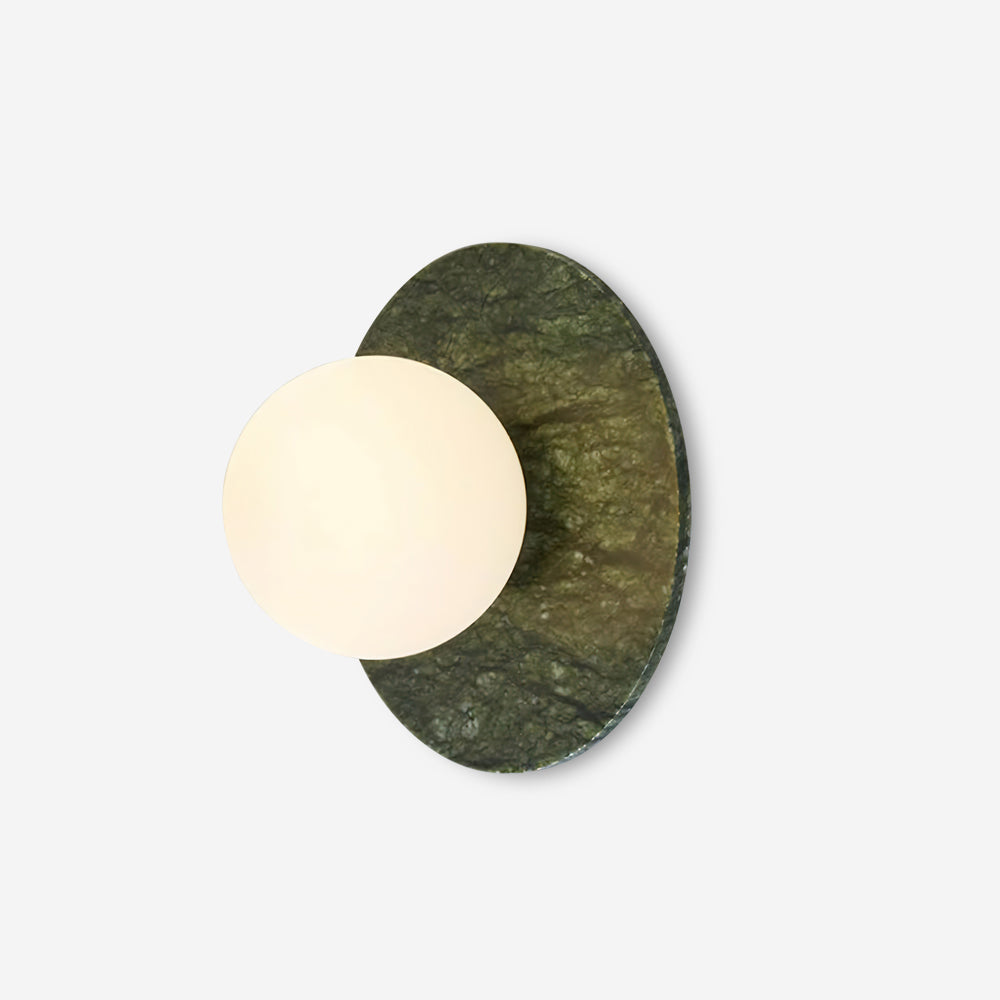 Enox | Minimalist Globe Wall Lamp with Green Marble Base