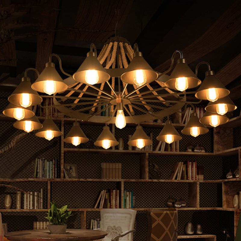 Epoch | Vintage Industrial Chandelier with Rustic Rope Design
