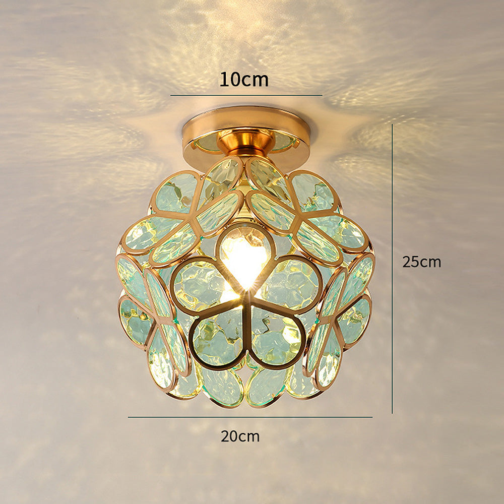Lampa sufitowa w kształcie kwiatów | Designerska szklana lampa do przedpokoju, salonu i sypialni