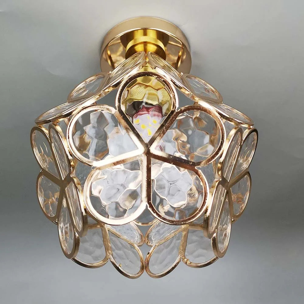 Lampa sufitowa w kształcie kwiatów | Designerska szklana lampa do przedpokoju, salonu i sypialni
