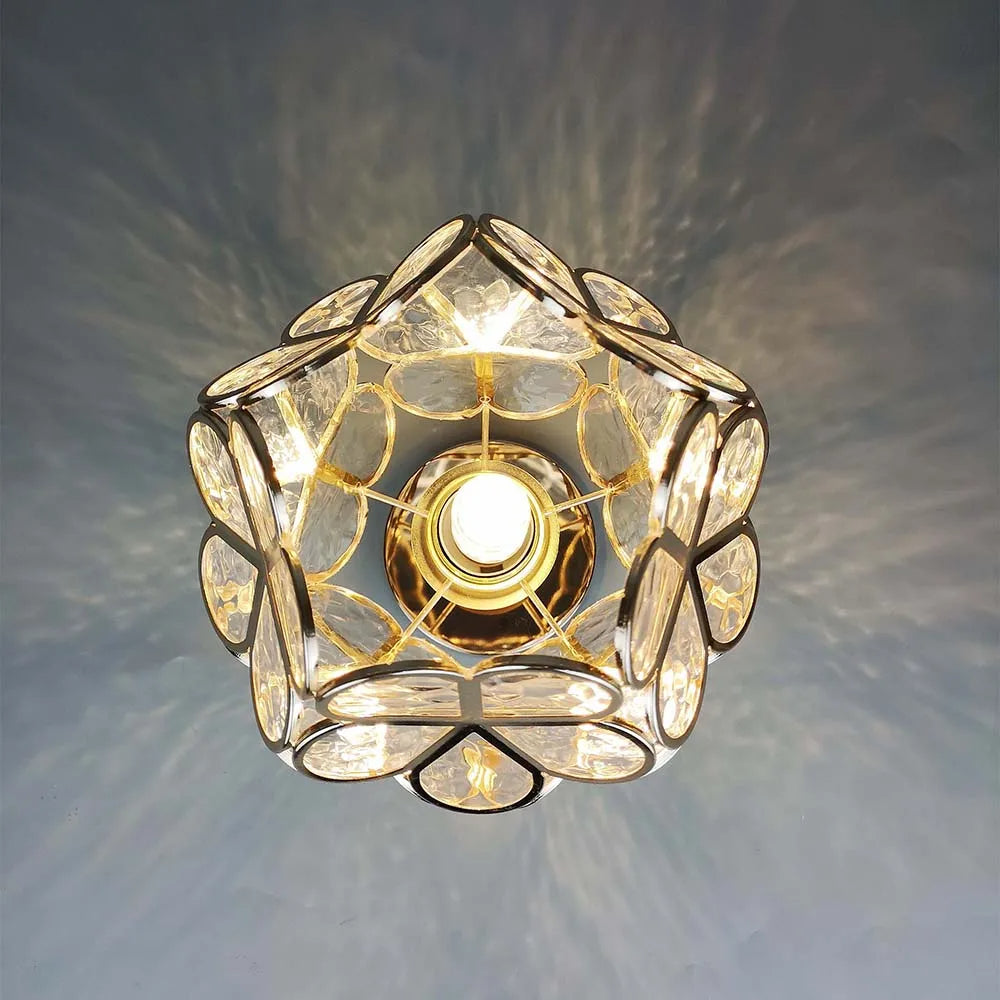 Lampa sufitowa w kształcie kwiatów | Designerska szklana lampa do przedpokoju, salonu i sypialni