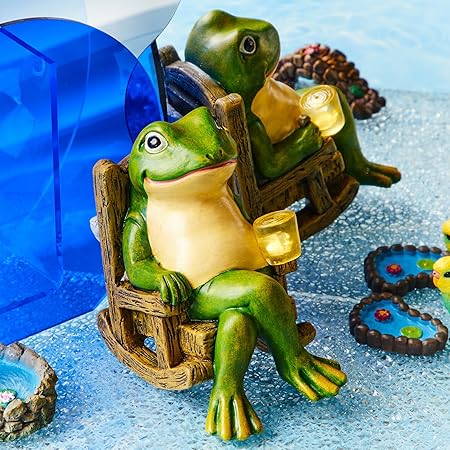 Glowing Frog Statue | Solar Garden Decor with Soft Light