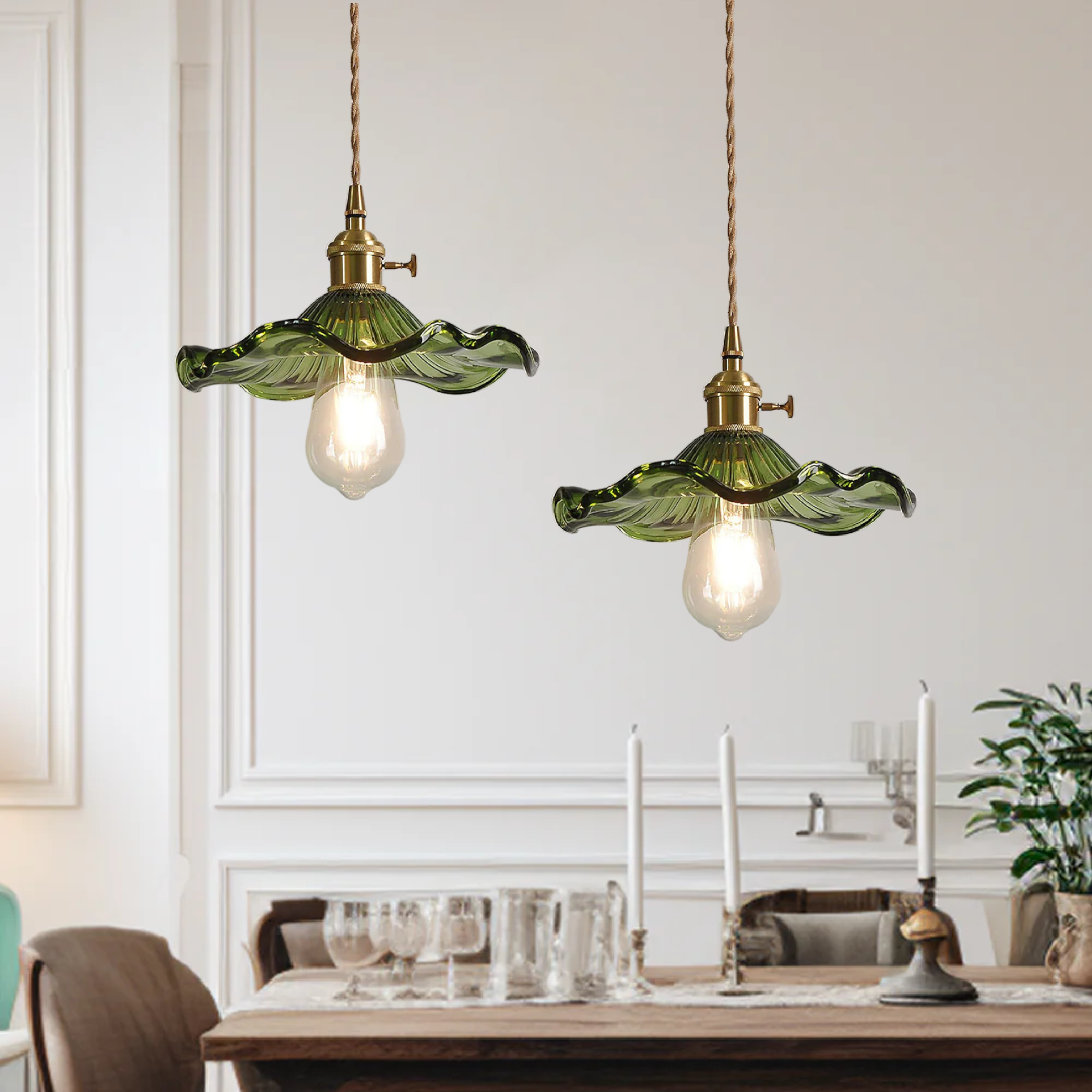Lampa wisząca Hibiscus ze szkła | Designerska lampa sufitowa LED w kształcie kwiatu