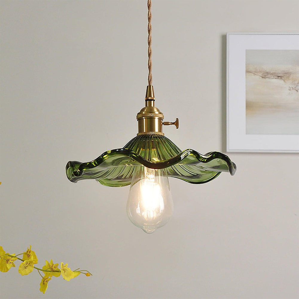 Lampa wisząca Hibiscus ze szkła | Designerska lampa sufitowa LED w kształcie kwiatu