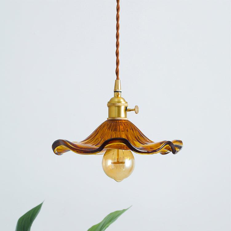 Lampa wisząca Hibiscus ze szkła | Designerska lampa sufitowa LED w kształcie kwiatu