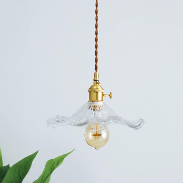 Lampa wisząca Hibiscus ze szkła | Designerska lampa sufitowa LED w kształcie kwiatu