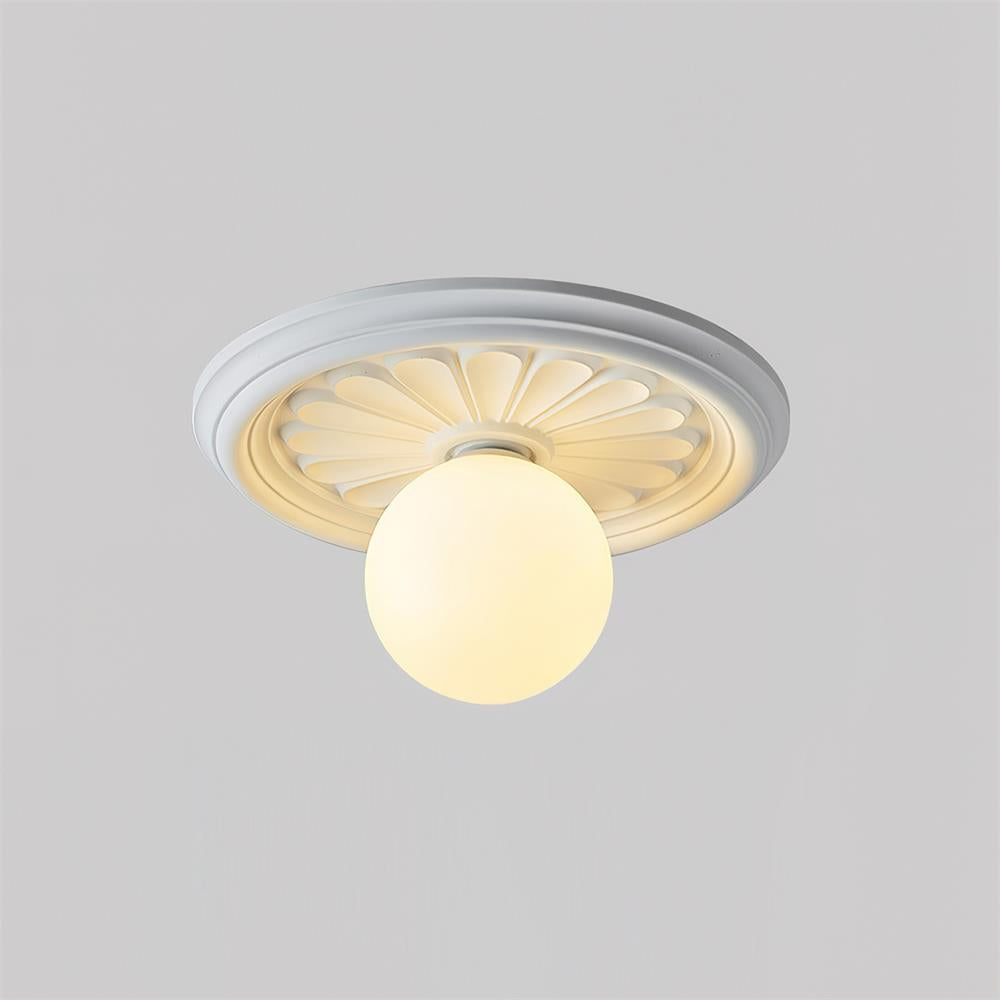 Vintage lampa sufitowa z rzeźbionym kloszem | Designerska lampa ścienna i sufitowa do salonu, sypialni oraz łazienki