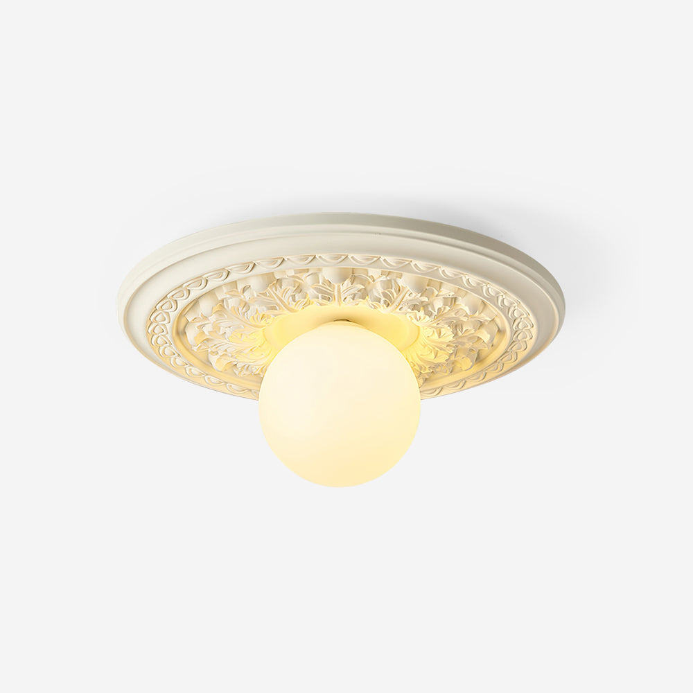 Vintage lampa sufitowa z rzeźbionym kloszem | Designerska lampa ścienna i sufitowa do salonu, sypialni oraz łazienki