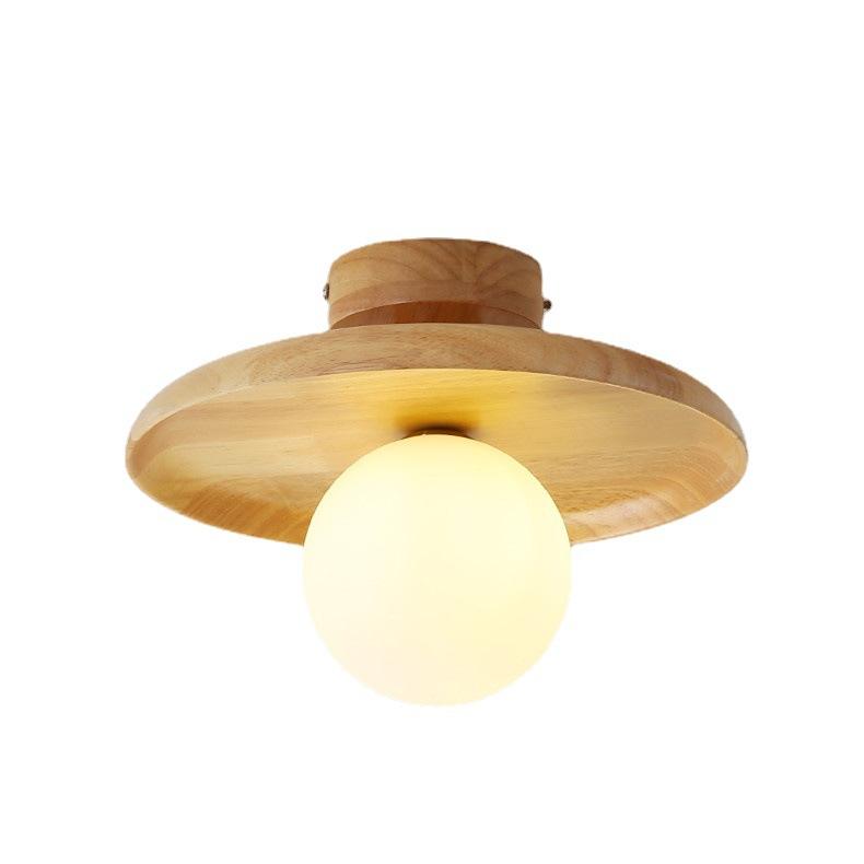 Japońska Lampa Sufitowa LED z Drewnianym Designem | Elegancka Atmosfera do Salonu 0