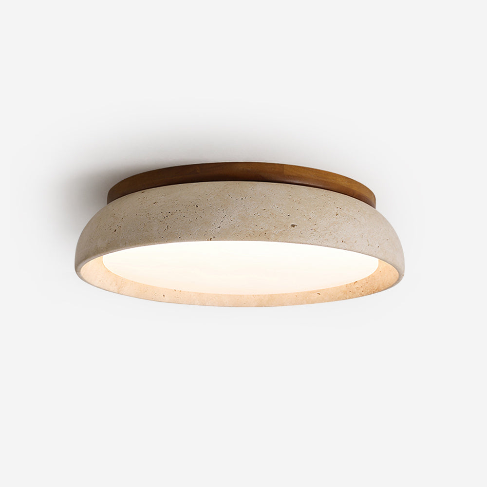 Lampa sufitowa Kloris z trawertynu | Designerska lampa LED z naturalnego kamienia do salonu i sypialni