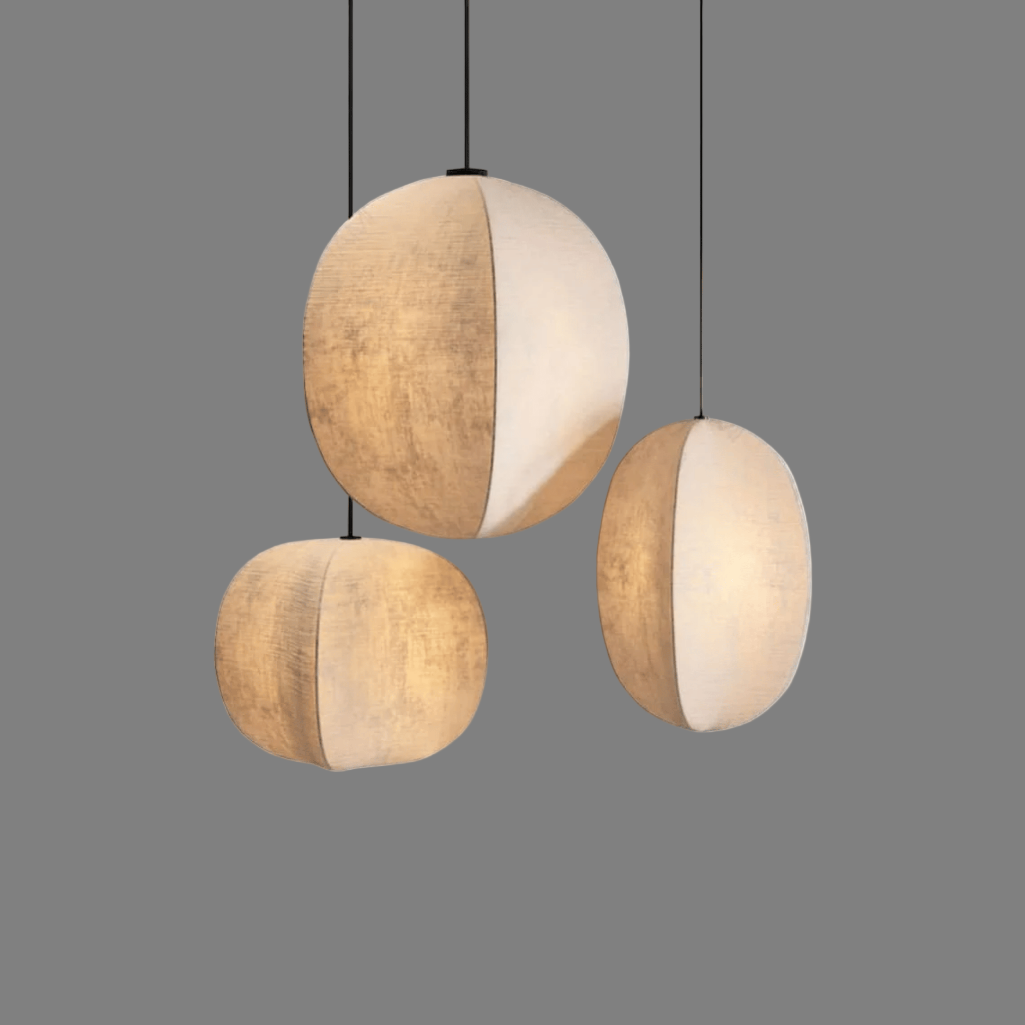 Lumen Collection | Lniana lampa wisząca w stylu minimalistycznym | Ciepłe oświetlenie do salonu, sypialni i jadalni
