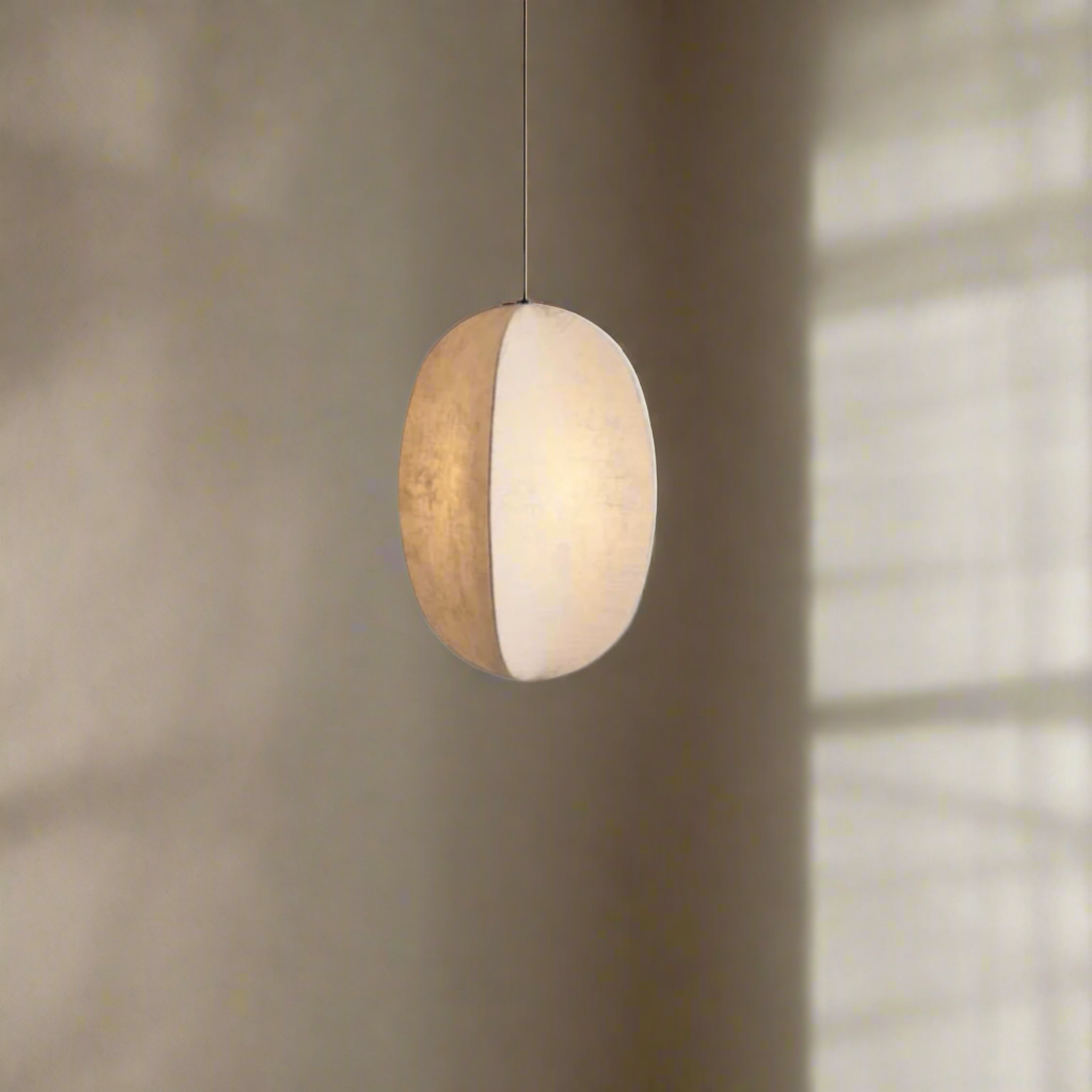 Lumen Collection | Lniana lampa wisząca w stylu minimalistycznym | Ciepłe oświetlenie do salonu, sypialni i jadalni