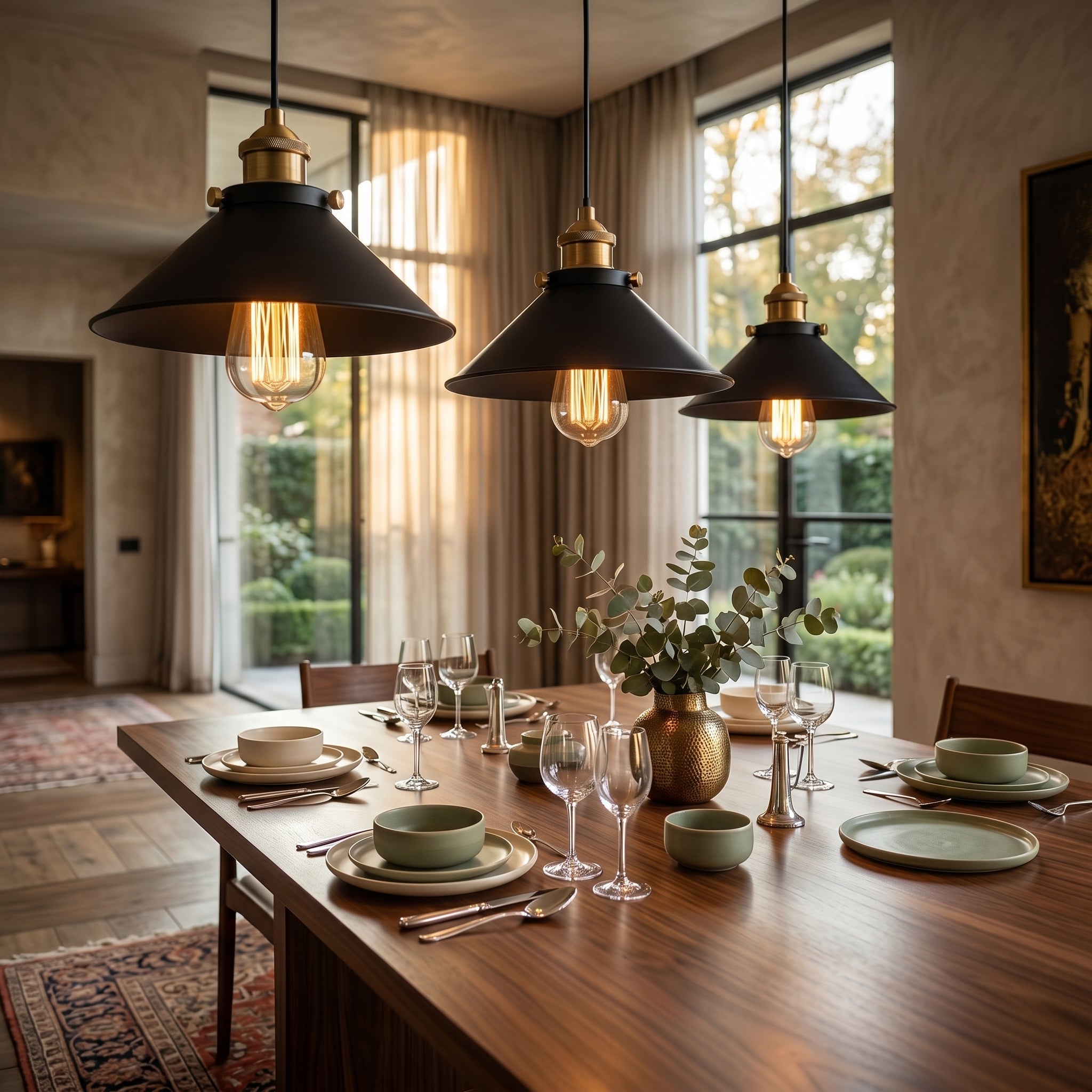Lumen Collection | Industrialna żelazna lampa wisząca w stylu vintage | Oświetlenie do loftu, salonu i jadalni