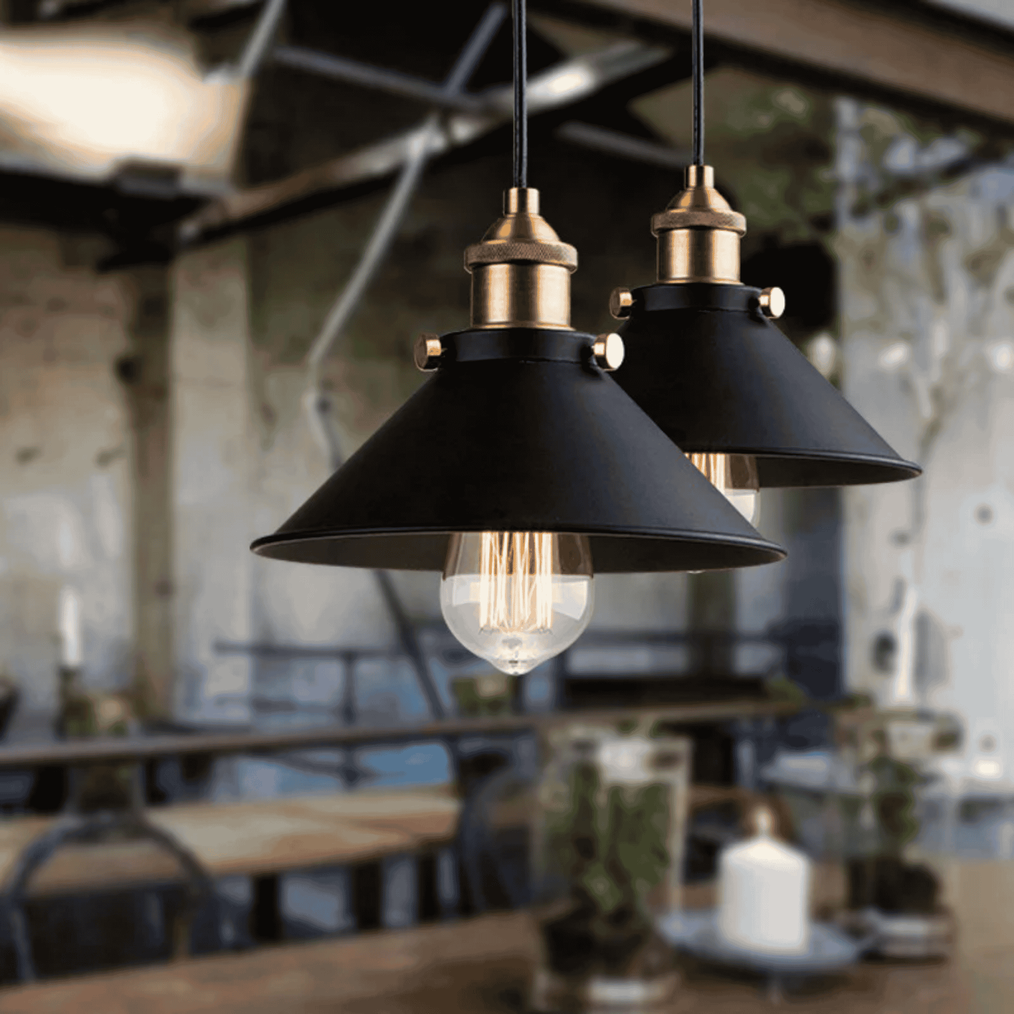 Lumen Collection | Industrialna żelazna lampa wisząca w stylu vintage | Oświetlenie do loftu, salonu i jadalni
