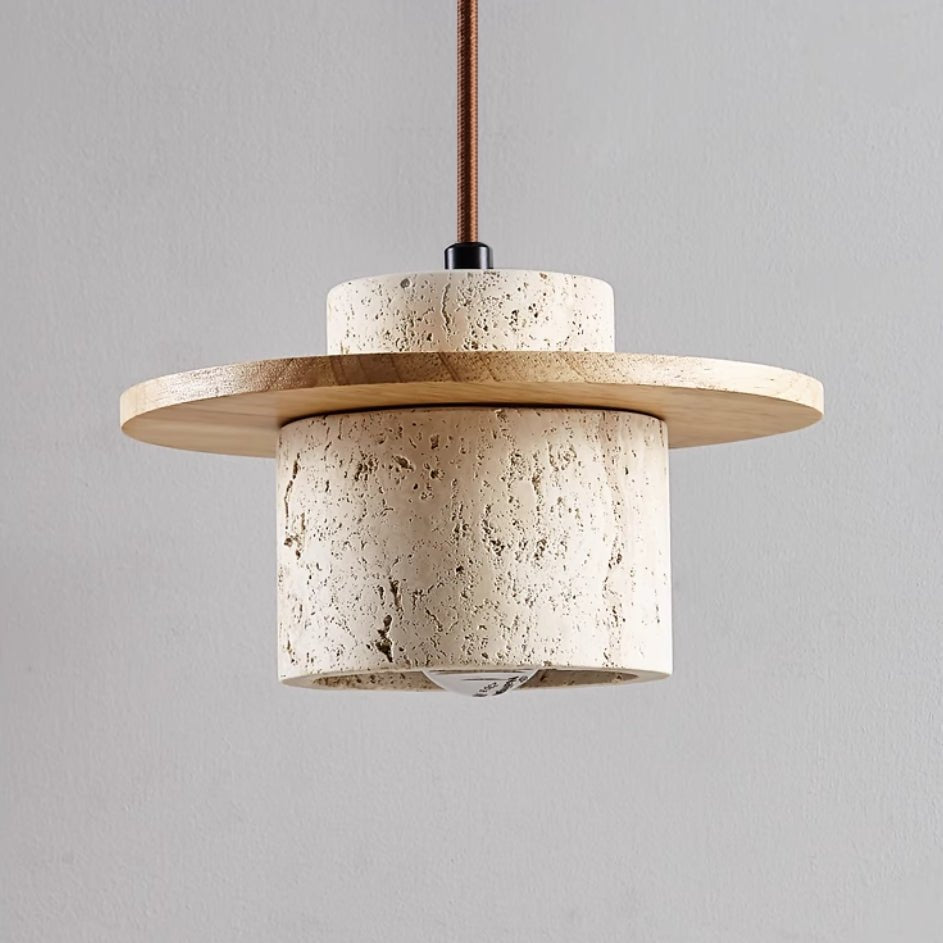 Lampa Wisząca z Trawertynu | Elegancki Żyrandol do Salonu z Matową Fakturą | Naturalna Dekoracja dla Wnętrz 3