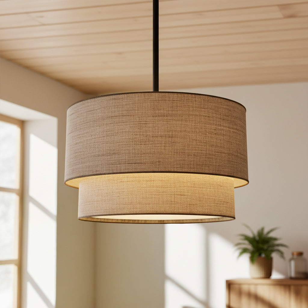 Lumen Beck | Lampa Wisząca z Lnianym Abażurem i Funkcją Ściemniania