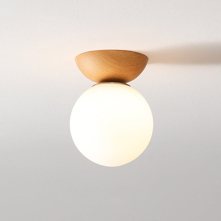 Japońska lampa sufitowa Log LED | Designerskie oświetlenie w stylu Japandi do salonu, sypialni i przedpokoju