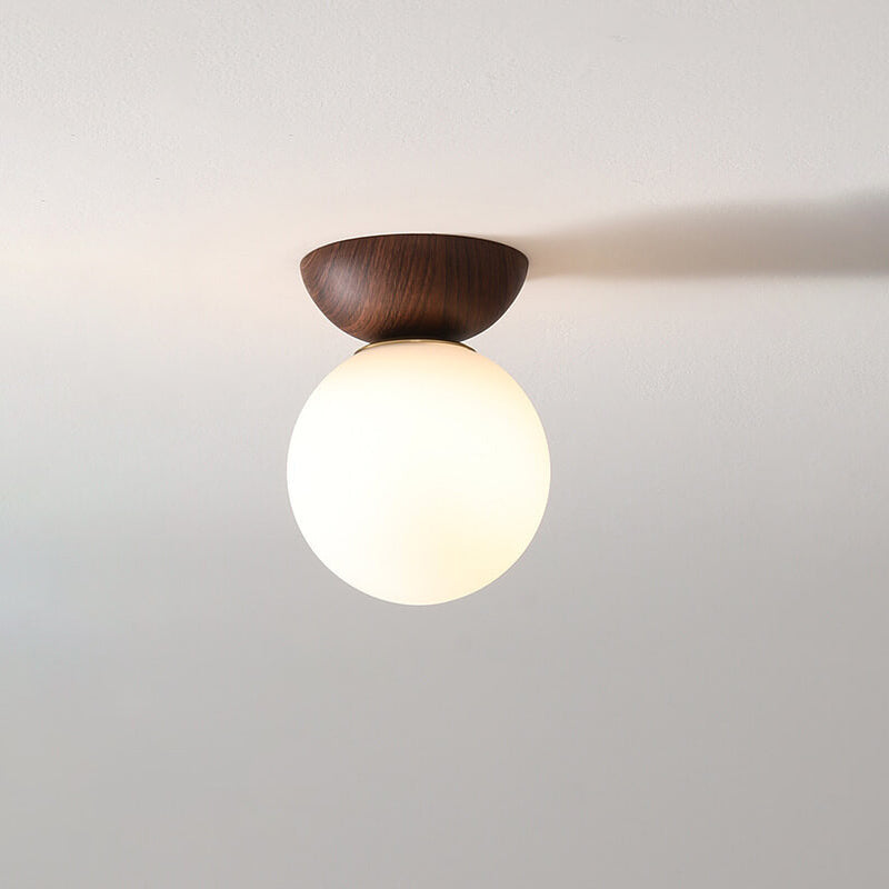 Japońska lampa sufitowa Log LED | Designerskie oświetlenie w stylu Japandi do salonu, sypialni i przedpokoju
