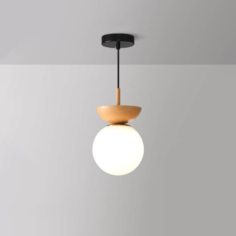 Japońska lampa sufitowa Log LED | Designerskie oświetlenie w stylu Japandi do salonu, sypialni i przedpokoju