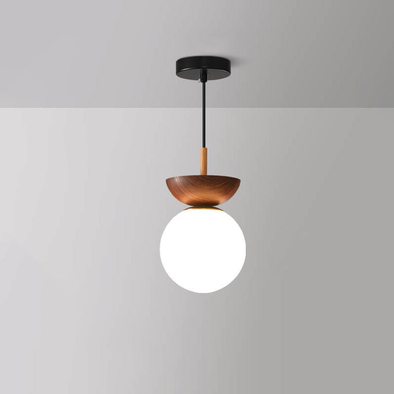 Japońska lampa sufitowa Log LED | Designerskie oświetlenie w stylu Japandi do salonu, sypialni i przedpokoju